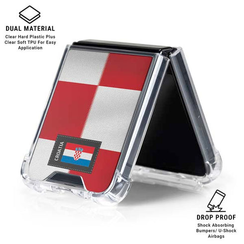 Croatia Soccer Flag Galaxy Z Flip6 Clear Case
